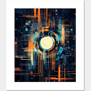 Streatwear cyber techno pattern Posters and Art